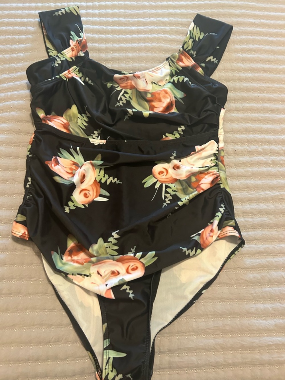 Women’s  Black Floral One-Piece Swimsuit